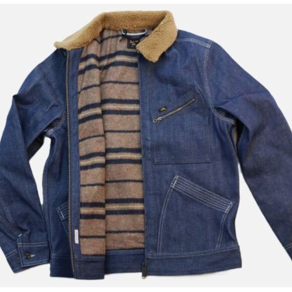 Lee 101 91B Denim Jacket Japanese Selvedge Men's XXL Made in Italy Dry Indigo